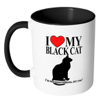 I Love My Black Cat I'm Not Superstitious Coffee Mug - Awkward T-Shirts