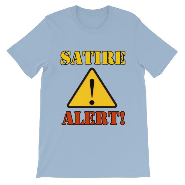 Satire Alert T-shirt-Light Blue-S-Awkward T-Shirts