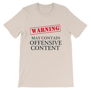 Warning May Contain Offensive Content T-shirt-Soft Cream-S-Awkward T-Shirts