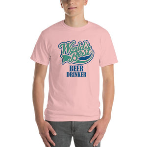 World's Best Beer Drinker Beer Lover T-Shirt-Light Pink-S-Awkward T-Shirts