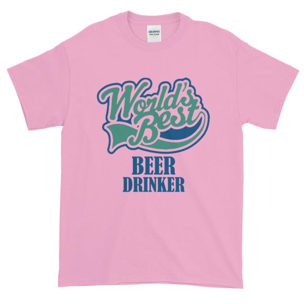 World's Best Beer Drinker T-shirt-Light Pink-S-Awkward T-Shirts