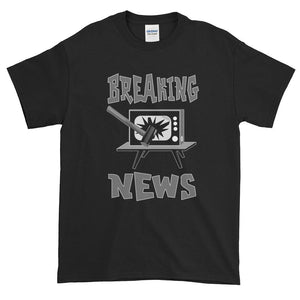 Breaking News TV Sledgehammer T-Shirt-Black-S-Awkward T-Shirts