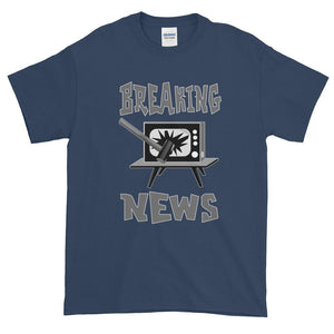 Breaking News TV Sledgehammer T-Shirt-Blue Dusk-S-Awkward T-Shirts