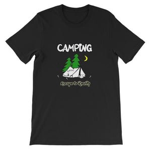 Camping Escape to Reality T-shirt-Black-S-Awkward T-Shirts