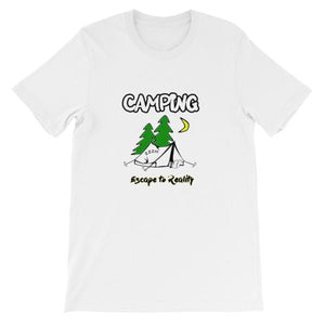Camping Escape to Reality T-shirt-White-S-Awkward T-Shirts