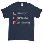 Democrat Republican or Anti-Corruption Funny Political T-Shirt-Navy-S-Awkward T-Shirts