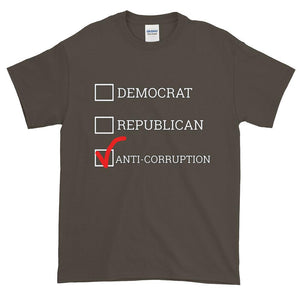 Democrat Republican or Anti-Corruption Funny Political T-Shirt-Olive-S-Awkward T-Shirts