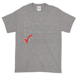 Democrat Republican or Anti-Corruption Funny Political T-Shirt-Sport Grey-S-Awkward T-Shirts