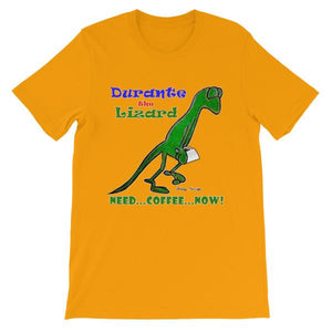 Durante Need Coffee Now T-shirt-Gold-S-Awkward T-Shirts