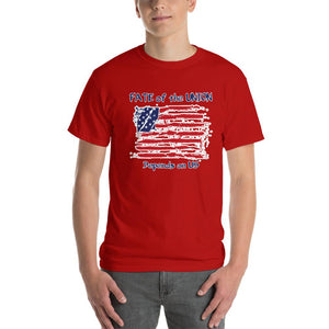 Fate of the Union Depends on US Patriot Patriotic Flag T-Shirt-Red-S-Awkward T-Shirts