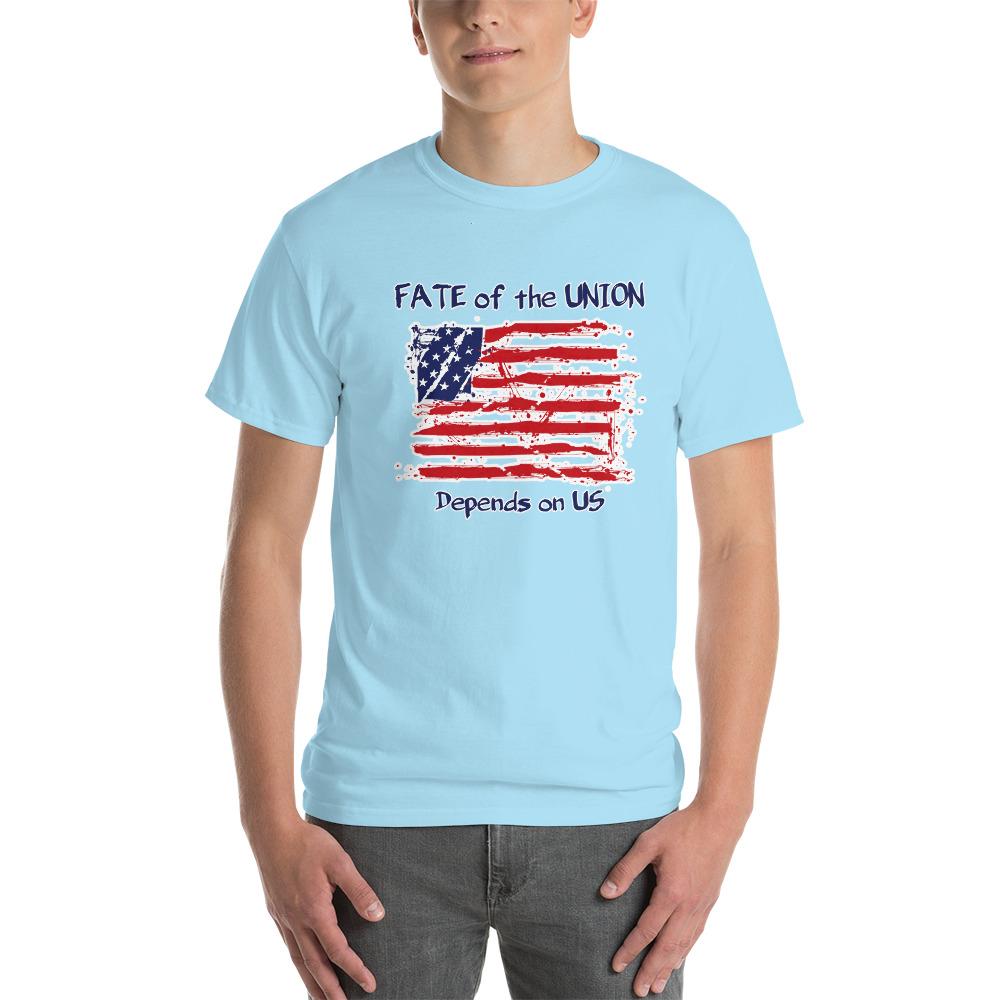 Fate of the Union Depends on US Patriot Patriotic Flag T-Shirt-Sky-S-Awkward T-Shirts