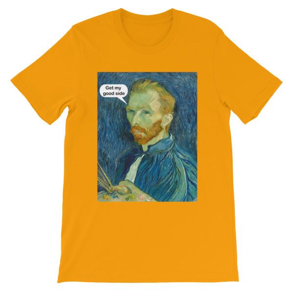 Get My Good Side Vincent Van Gogh T-shirt-Gold-S-Awkward T-Shirts