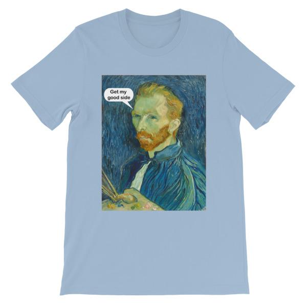Get My Good Side Vincent Van Gogh T-shirt-Light Blue-S-Awkward T-Shirts