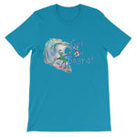 Get On Board Surfing T-shirt-Aqua-S-Awkward T-Shirts