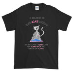 I Believe in ReinCATnation Funny Cat T-Shirt-Black-S-Awkward T-Shirts