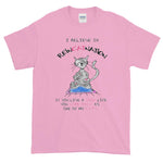 I Believe in ReinCATnation Funny Cat T-Shirt-Light Pink-S-Awkward T-Shirts