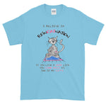 I Believe in ReinCATnation Funny Cat T-Shirt-Sky-S-Awkward T-Shirts