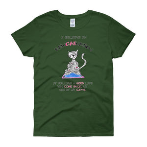 I Believe in ReinCATnation Women's T-shirt-Forest Green-S-Awkward T-Shirts