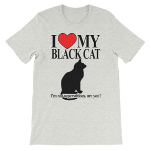 I Love My Black Cat T-shirt-Ash-S-Awkward T-Shirts