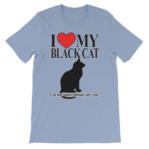 I Love My Black Cat T-shirt-Baby Blue-S-Awkward T-Shirts