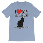 I Love My Black Cat T-shirt-Baby Blue-S-Awkward T-Shirts