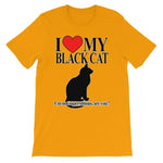 I Love My Black Cat T-shirt-Gold-S-Awkward T-Shirts