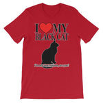 I Love My Black Cat T-shirt-Red-S-Awkward T-Shirts