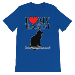 I Love My Black Cat T-shirt-True Royal-S-Awkward T-Shirts