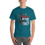 I Paused My Game for This Sarcastic Gamer T-Shirt-Galapagos Blue-S-Awkward T-Shirts