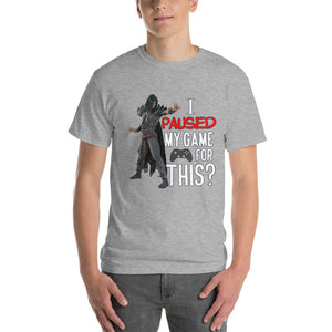 I Paused My Game for This Sarcastic Gamer T-Shirt-Sport Grey-S-Awkward T-Shirts