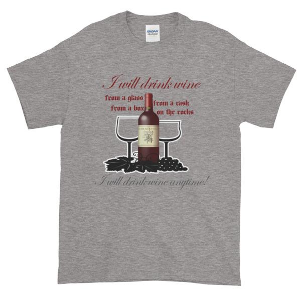I Will Drink Wine Anytime T-shirt-Sport Grey-S-Awkward T-Shirts