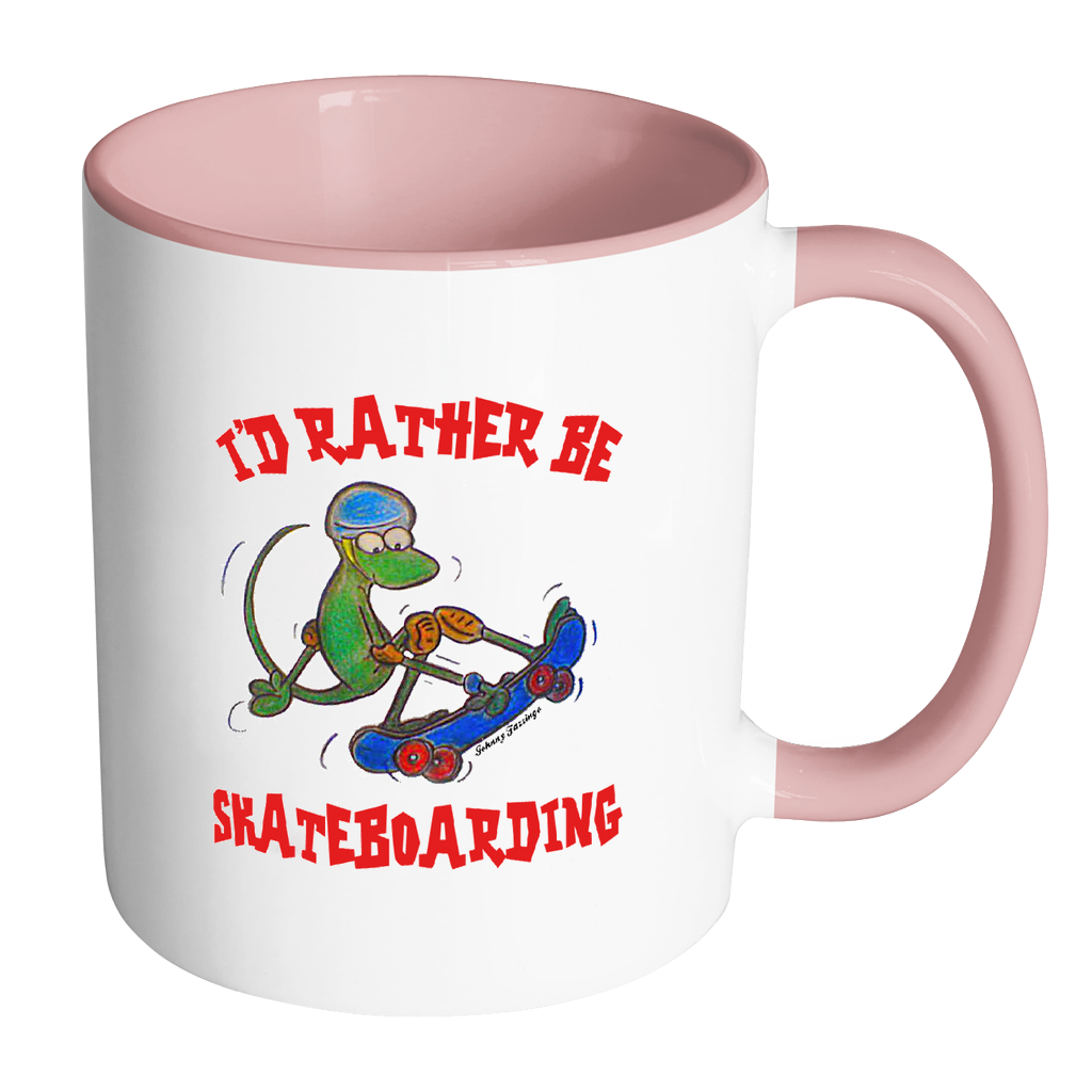 I'd Rather Be Skateboarding Lizard Coffee Mug - Awkward T-Shirts