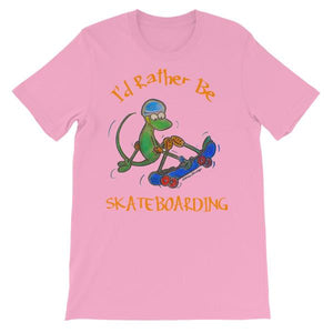 I'd Rather Be Skateboarding T-shirt-Pink-S-Awkward T-Shirts