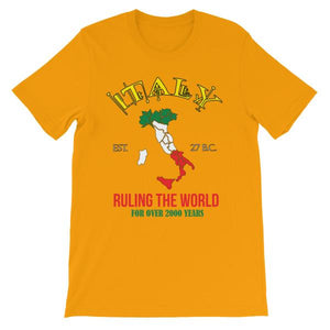 Italy Ruling the World for Over 2000 Years T-shirt-Gold-S-Awkward T-Shirts