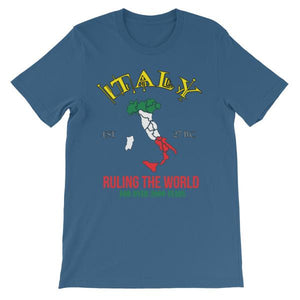 Italy Ruling the World for Over 2000 Years T-shirt-Steel Blue-S-Awkward T-Shirts