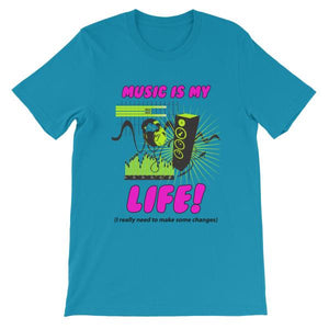 Music is My Life T-Shirt-Aqua-S-Awkward T-Shirts