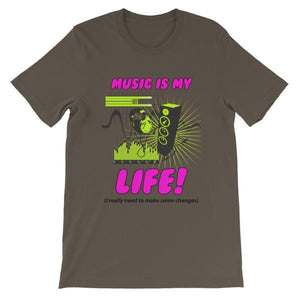 Music is My Life T-Shirt-Army-S-Awkward T-Shirts