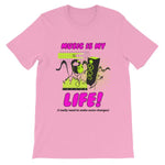 Music is My Life T-Shirt-Pink-S-Awkward T-Shirts