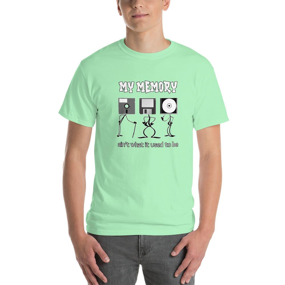 My Memory Ain't What it Used to Be Retro Computer Geek T-Shirt-Mint Green-S-Awkward T-Shirts