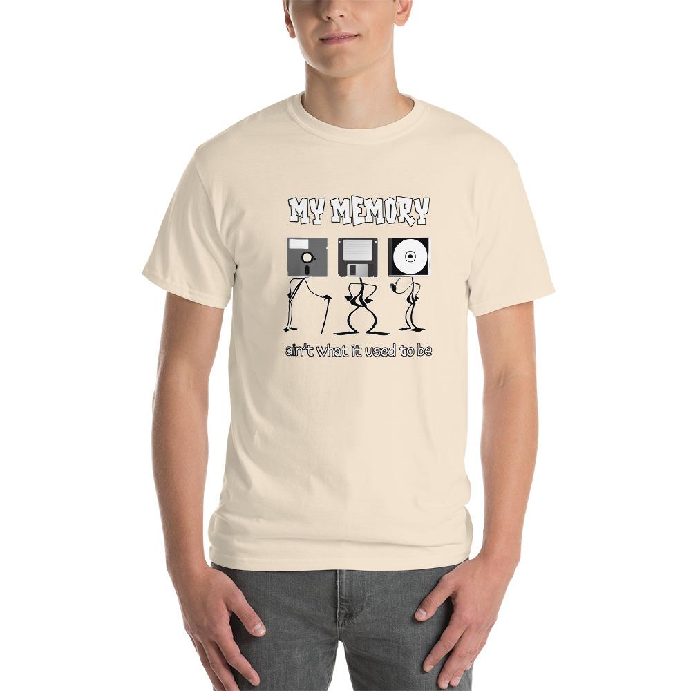 My Memory Ain't What it Used to Be Retro Computer Geek T-Shirt-Natural-S-Awkward T-Shirts