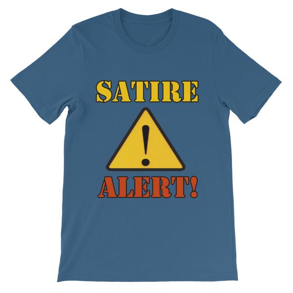 Satire Alert T-shirt-Steel Blue-S-Awkward T-Shirts