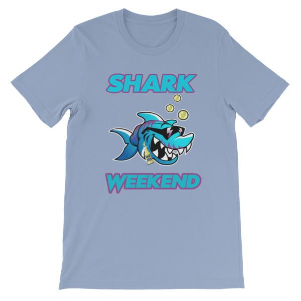 Shark Weekend T-Shirt-Baby Blue-S-Awkward T-Shirts