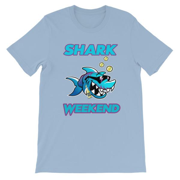 Shark Weekend T-Shirt-Light Blue-S-Awkward T-Shirts
