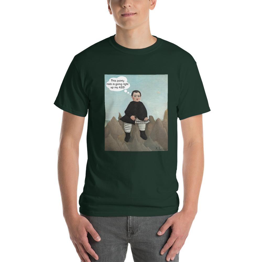 This Rock is Going Right Up My Ass Funny Art T-Shirt-Forest-S-Awkward T-Shirts