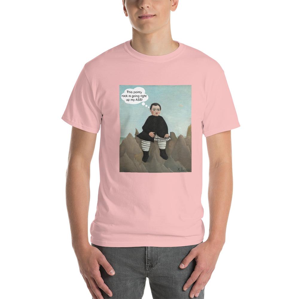 This Rock is Going Right Up My Ass Funny Art T-Shirt-Light Pink-S-Awkward T-Shirts