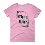 Thug Wife Women's T-shirt-Light Pink-S-Awkward T-Shirts