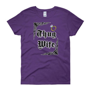 Thug Wife Women's T-shirt-Purple-S-Awkward T-Shirts