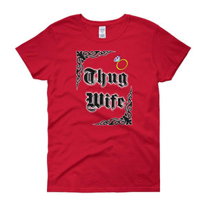 Thug Wife Women's T-shirt-Red-S-Awkward T-Shirts