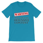 Warning May Contain Offensive Content T-shirt-Aqua-S-Awkward T-Shirts