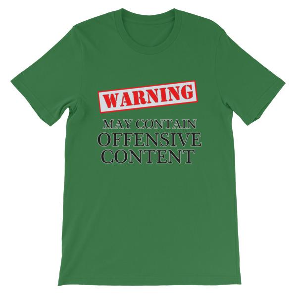Warning May Contain Offensive Content T-shirt-Leaf-S-Awkward T-Shirts